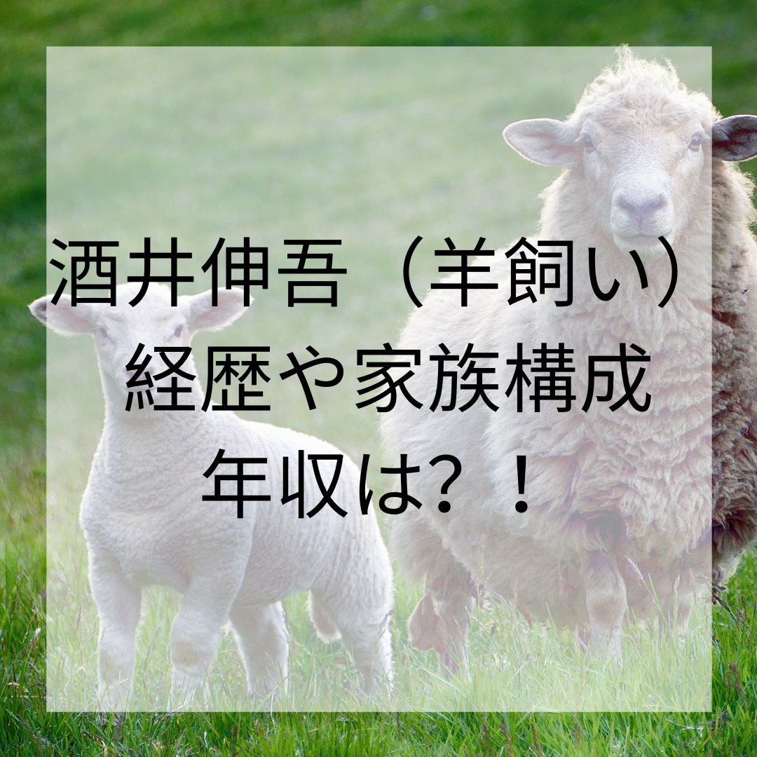 酒井伸吾 羊飼い 経歴や家族構成は 年収はどのくらい Room501